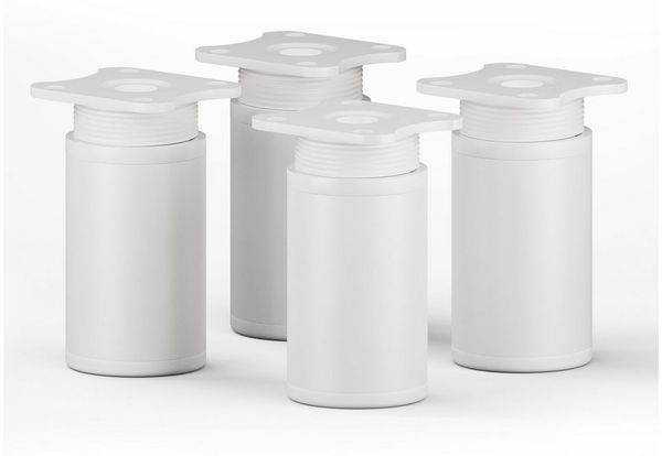 sossai® Möbelfuß Runde Schrankfüße, 4er & 8er Set, höhenverstellbar, (4-St), Farbe: Weiß
