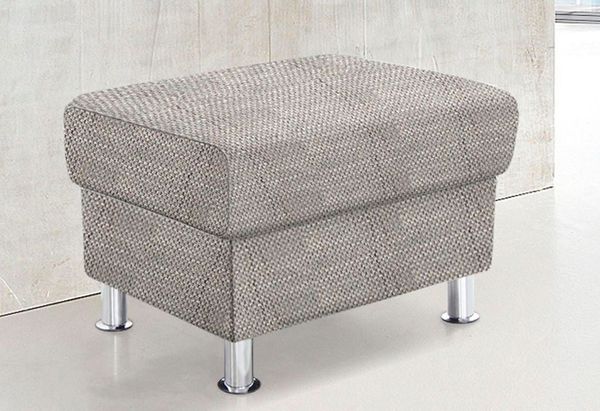 TRENDMANUFAKTUR Hocker Rondo, Polsterhocker zur Serie, Breite 67 cm, Füße chromfarben, Fußhocker wahlweise mit Federkern, in verschiedenen Bezügen bestellbar