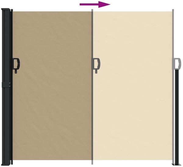vidaXL Seitenmarkise Ausziehbar Beige 180x600 cm 4004540 Bild 5