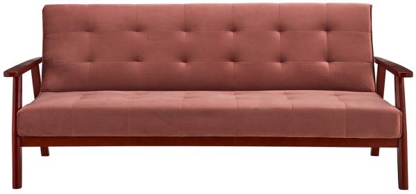 Schlafsofa 190x85 cm 100 % Polyester und Massivholz Rosa