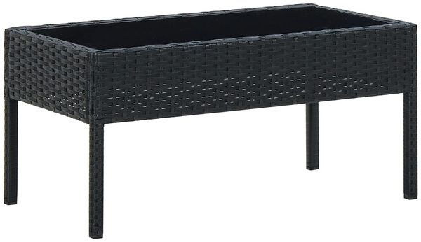 Gartentisch, Beistelltisch, Balkontisch Schwarz 75x40x37 cm Poly Rattan