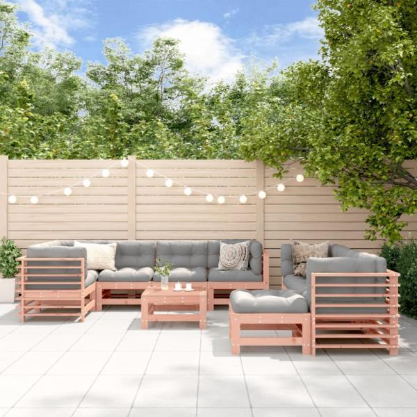 vidaXL 10-tlg. Garten-Lounge-Set mit Kissen Massivholz Douglasie 3186100