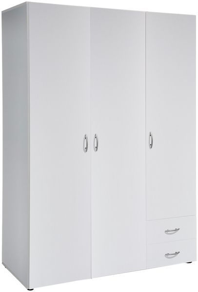 Kleiderschrank >Hamina< in Weiß - 120x177x52cm (BxHxT)