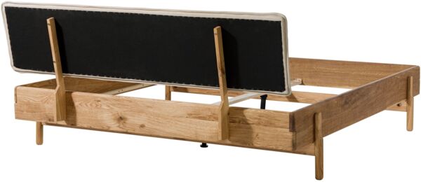 Bett Eiche 180x200x94 natur geölt, Kopfteil beige KIEL #103 Bild 10