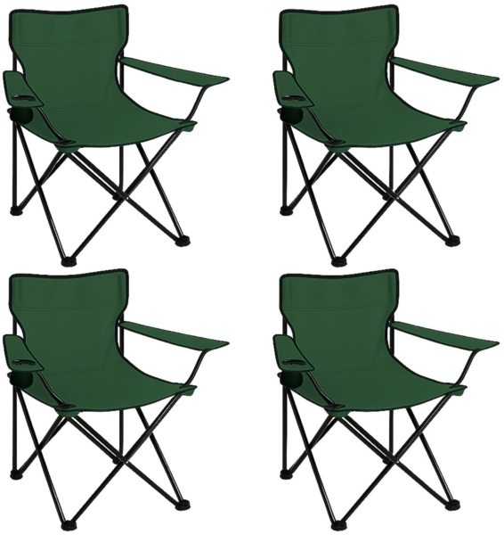 Coemo 4er-Set faltbarer Campingstuhl Faltstuhl mit Tragetasche in Grün