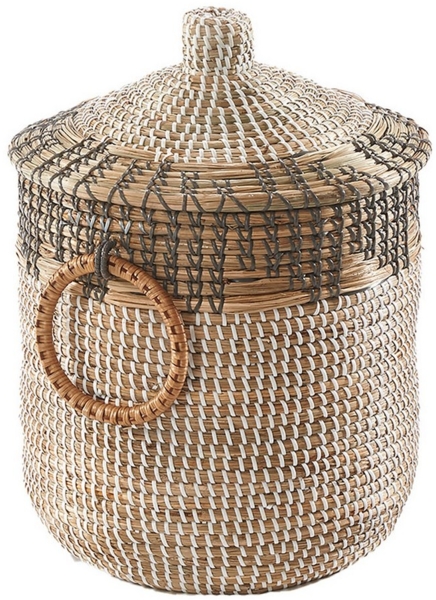 Kobolo Aufbewahrungskorb Schlangenkorb BIRA Seegras inkl. Deckel und Griffen (Stück, 1 St, Stück), Korb mit Deckel