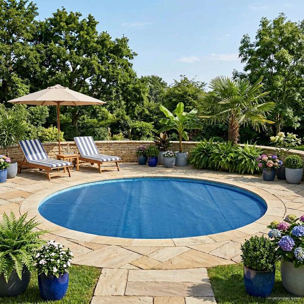 vidaXL Solar Poolabdeckung Hochwertig Ø 417 cm 200 μm Rund PE Blau 42034522