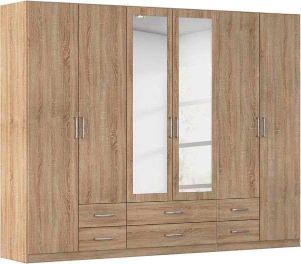 rauch Kleiderschrank Schrank Garderobe Ankleide GAMMA Breiten 91/136/181/226/271/315/360 cm (in 3 Ausstattungen BASIC/CLASSIC/PREMIUM (inkl. SOFT-CLOSE-Funktion) verschiedene Griff-Varianten, mit Spiegel TOPSELLER MADE IN GERMANY
