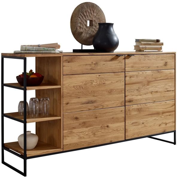 Woodroom Sideboard Siona (Wildeiche massiv geölt 150x85x40 cm), Kommode, Anrichte