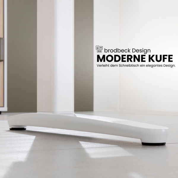 bümö manuell höhenverstellbarer Schreibtisch 180x80 in Buche, Gestell in graphit/alu - PC Tisch höhenverstellbar & groß, höhenverstellbarer Tisch Büro, großer Computertisch verstellbar, X19-6-GC Bild 3