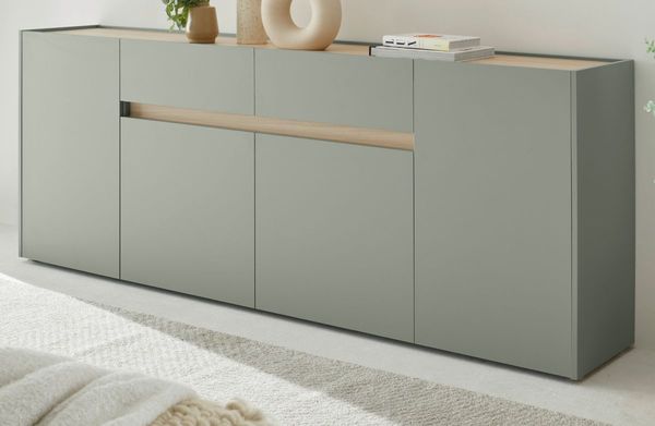Sideboard Center in Salbei und Eiche 223 cm