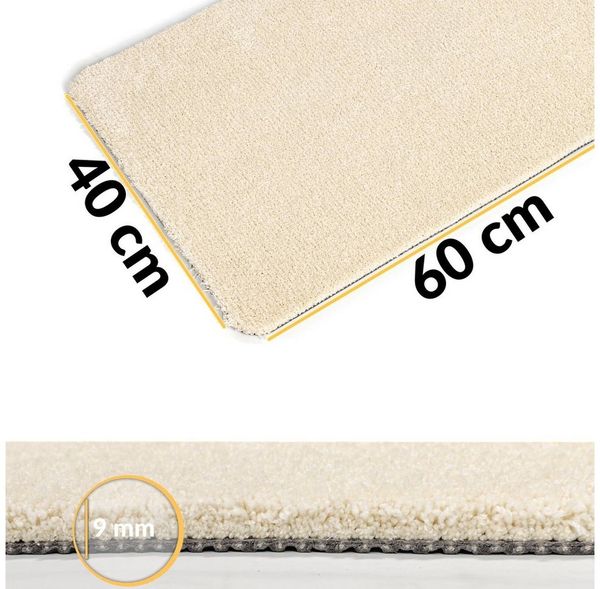 ANRO Badematte SWEET Teppichmatte Badvorleger Fußmatte, Höhe 9 mm, pflegeleicht, wasserundurchlässig, strapazierfähig, rutschfest, schmutzabweisend, PES, Eckig, Textil