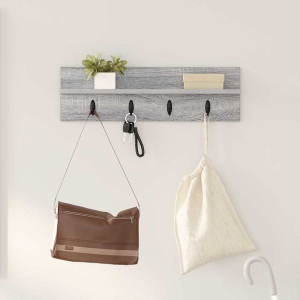vidaXL Wandmontierter nachttisch Graues Sonoma 60 x 10,5 x 18 cm 874392