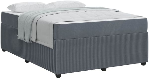 vidaXL Bettrahmen mit Matratze Dunkelgrau 140 x 200 cm Stoff 3398400 Bild 2