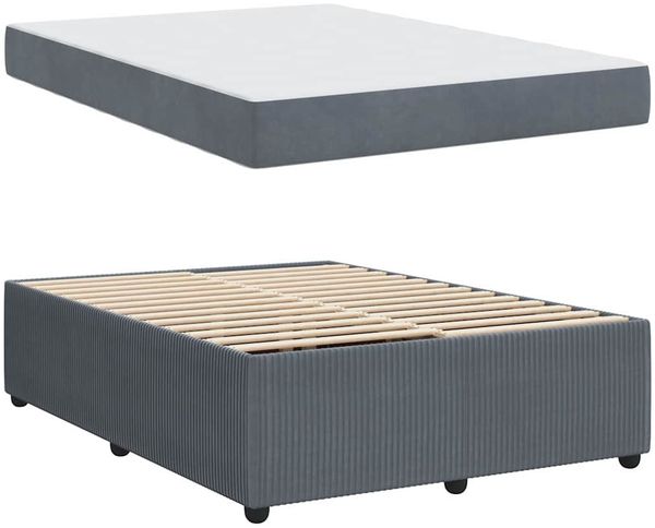vidaXL Bettrahmen mit Matratze Dunkelgrau 140 x 200 cm Stoff 3398400 Bild 4