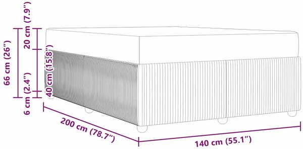 vidaXL Bettrahmen mit Matratze Dunkelgrau 140 x 200 cm Stoff 3398400 Bild 10