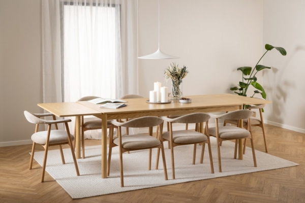 Holzstuhl >Addi< (2er-Set) in Beige, Polyester, Massivholz - 56x75,5x54 (BxHxT) Bild 2