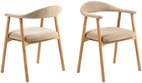 Holzstuhl >Addi< (2er-Set) in Beige, Polyester, Massivholz - 56x75,5x54 (BxHxT) Bild 5