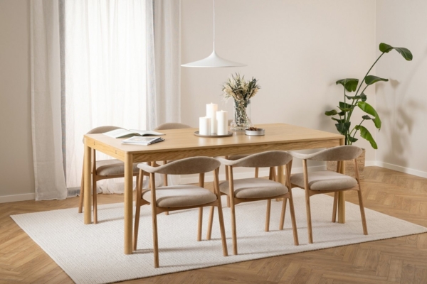 Holzstuhl >Addi< (2er-Set) in Beige, Polyester, Massivholz - 56x75,5x54 (BxHxT) Bild 3