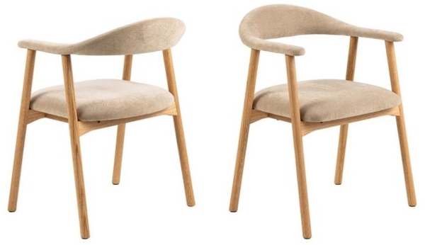 Holzstuhl >Addi< (2er-Set) in Beige, Polyester, Massivholz - 56x75,5x54 (BxHxT) Bild 4