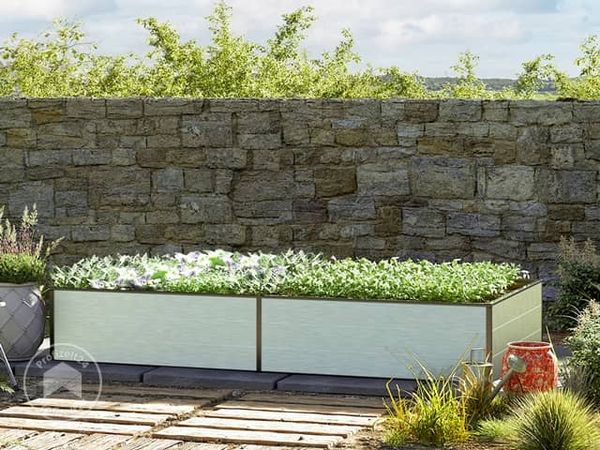 GFP HALFSIZE Aluminium Hochbeet - Platzsparendes & Stabiles Gartenbeet in Aluminium eloxiert - 235 x 119 x 39 cm - Ideales halbhohes Modell für Familien-Gartenspaß