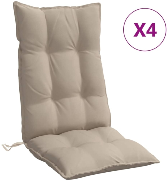 vidaXL Hochlehner-Auflagen 4 Stk. Taupe Oxford-Gewebe 377627