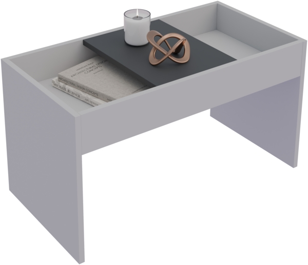 VCM Beistelltisch & Couchtisch Mantila 921078 Weiß / Anthrazit H. 39 x B. 71 x T. 36 cm