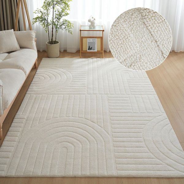 OTTO home Teppich Neele, Boho-Design, Hoch-Tief, waschbar, rechteckig, Höhe: 12 mm, 3D Optik, Skandinavisch, Designteppich, Wohnzimmer, Schlafzimmer