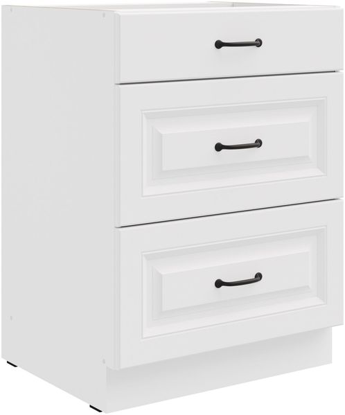Küchen Unterschrank 60 cm Stilo Weiß Vollauszug Soft-Close Küche Einbauküche