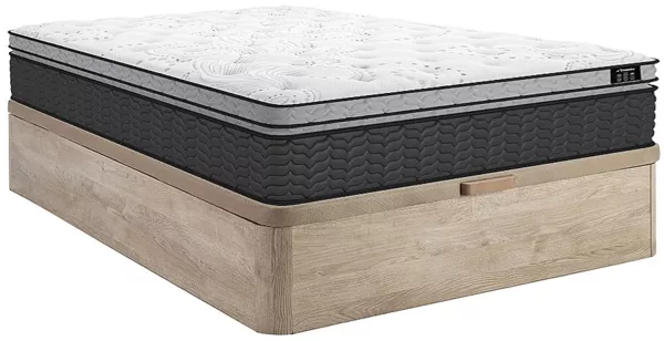 Vente-unique - GAMIANI Mattress and bed base set Holz, PlatteStoff Beige - B 140 cm x H 30 cm x L 190 cm