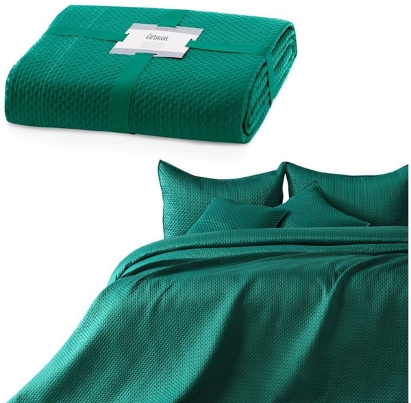 AmeliaHome Tagesdecke Bettüberwurf Carmen - Premium Tagesdecke mit matter Satin Oberfläche, Mattes Satin mit geometrischer Prägung