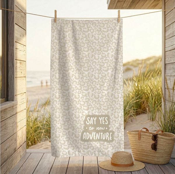 MTOnlinehandel Strandtuch "Fernweh" • Badetuch XXL • 100x200 cm • Schnelltrocknend, Baumwolle & Mikrofaser Mix (1-St), extra groß • weich & saugfähig