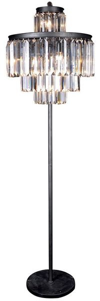 Signature 'FULGURANT' Stehlampe aus Glas und grau verzinktem Metall - H170 cm - Grau