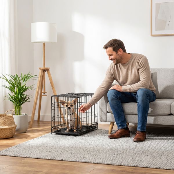 belviona Transportkäfig klappbar mit Bodenwanne, sicherer Hunde- und Katzenkäfig 45 x 31 x 36 cm