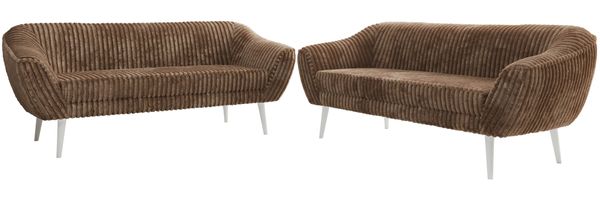 Wohnzimmerset Möbelset PIRS 3-3, Armlehnen, Wellenfederung, weiße Füße, Dreisitzer Sofa, Polstermöbel Set - Hellgrau Velvet Bild 6