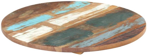 vidaXL Tischplatte Rund 50 cm 25-27 mm Altholz Massiv 286037