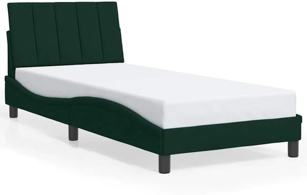 Einzelbettgestell Design für Erwachsene ohne Matratze Dunkelgrün 90x200 cm Samt d4814e