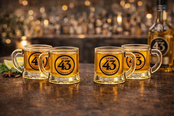Licor 43 Minibeer Gläser 4er Set – Original 43er Shotgläser / Pinnchen für Likör Shots
