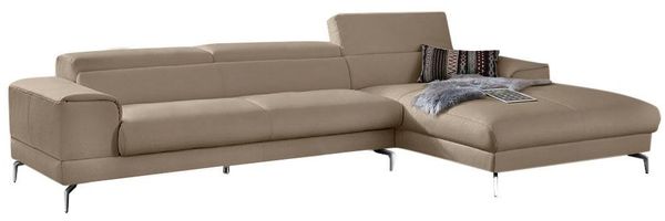 W.SCHILLIG Ecksofa piedroo, Designsofa mit tollem Sitzkomfort, elegant und bequem, L-Form, Kopfteilverstellung, wahlweise mit Sitztiefenverstellung, Breite 343cm