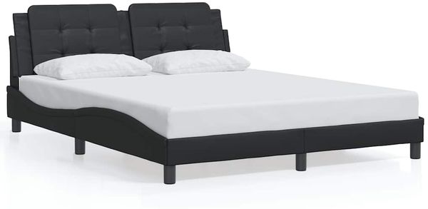 Doppelbett, Bettgestell Modernen ohne Matratze Schwarz 160x200 cm Kunstleder d2628e