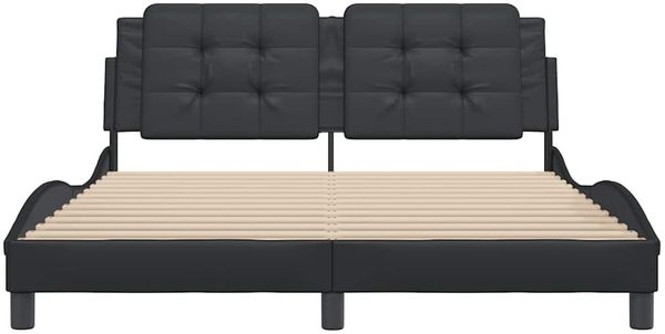 Doppelbett, Bettgestell Modernen ohne Matratze Schwarz 160x200 cm Kunstleder d2628e Bild 4