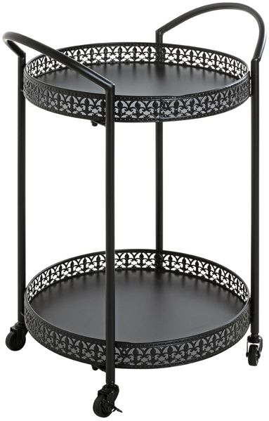 Servierwagen >25523< in schwarz, Metall - 51x71x42cm (BxHxT)
