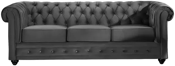 Vente-unique - Sofa 3-Sitzer - Samt - Anthrazit - CHESTERFIELD