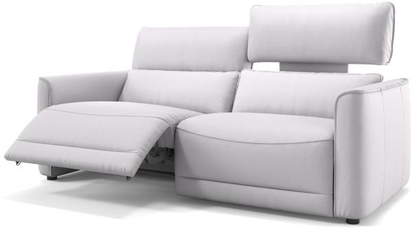 Sofanella Dreisitzer GALA Leder Couch Sitzverstellung in Weiß