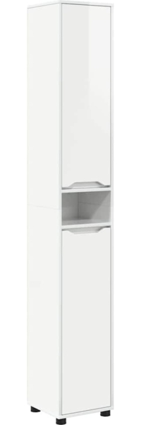 vidaXL Badezimmerschrank mit Regal Hochglanz Weiß 30,5 x 30 x 195 cm 888761