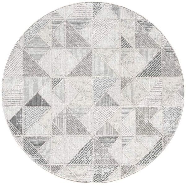 Carpet City Teppich ANTIK231, rund, Höhe: 10 mm, Kurzflor, 3D-Optik, Klassisch-Modern für Wohnzimmer, Schlafzimmer