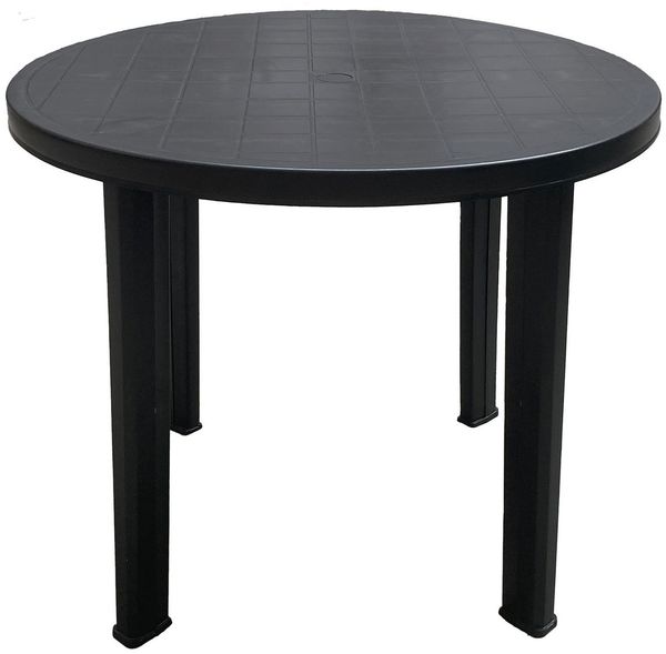 Progarden Gartentisch Terrassentisch Bistrotisch Balkontisch Campingtisch Ø90cm (1-St), Kunststoff, Schirmloch 4cm, Mosaikmuster, Stecksystem, Standfest