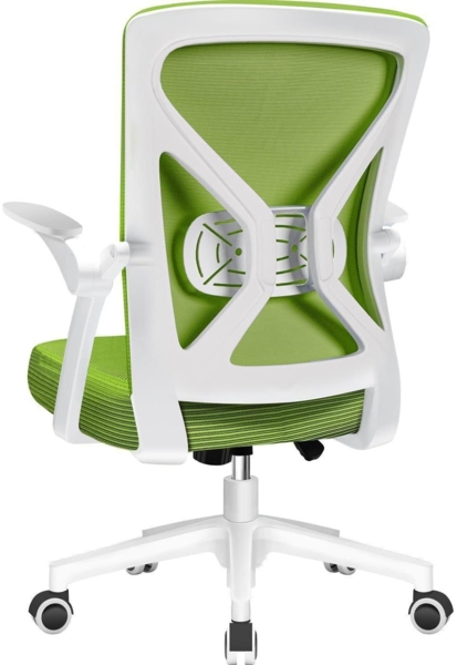 Ergonomischer Bürostuhl mit Lendenstütze, Armlehnen, Wippfunktion, Grün