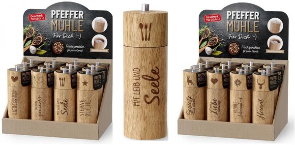 Pfeffermühle Gewürzmühle Holz mit Motiv Auswahl La Vida Mit Liebe gemacht 314832