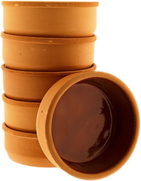 Tonschalen für Tapas, Güvec oder Gratin - 6er Set, ø12 x 4 cm Braun